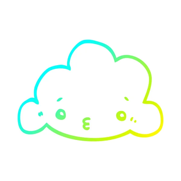 Studená Přechodová čára kreslení rozkošný kreslený mrak — Stockový vektor