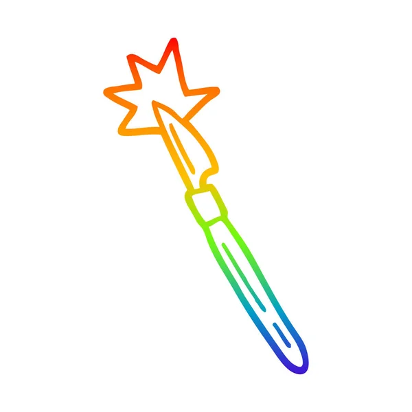 Gradient arc-en-ciel ligne dessin dessin dessin dessin animé scalpel — Image vectorielle