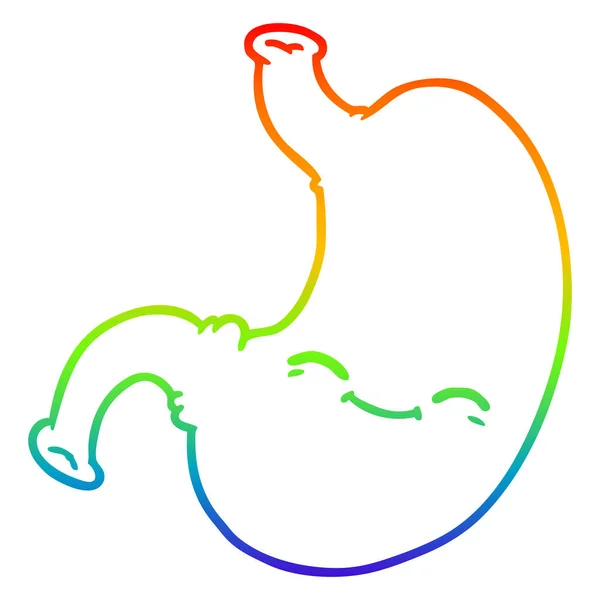 Rainbow Gradient Line Zeichnung Cartoon Bauch — Stockvektor