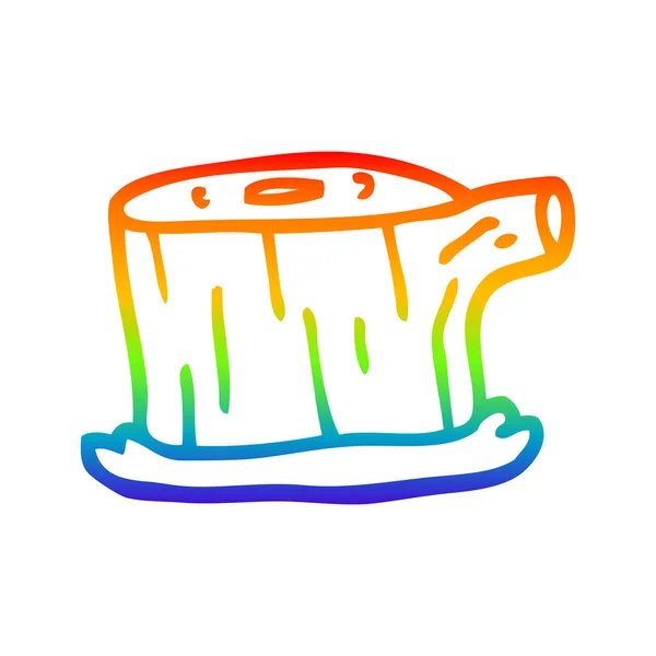 虹のグラデーションライン描画漫画の木のログ — ストックベクタ