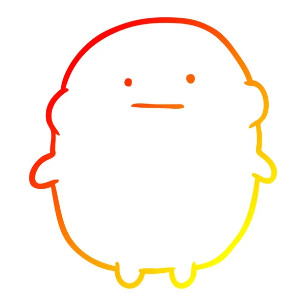 Čára s teplým přechodem obrázek roztomilý tlustý člověk — Stockový vektor