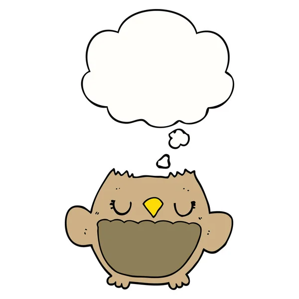 卡通猫头鹰和思想泡沫 — 图库矢量图片