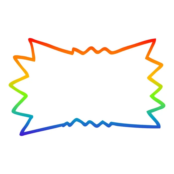 Arco-íris linha gradiente desenho cartoon bang — Vetor de Stock