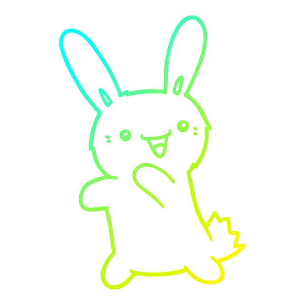 Gradient froid dessin de ligne lapin dessin animé — Image vectorielle