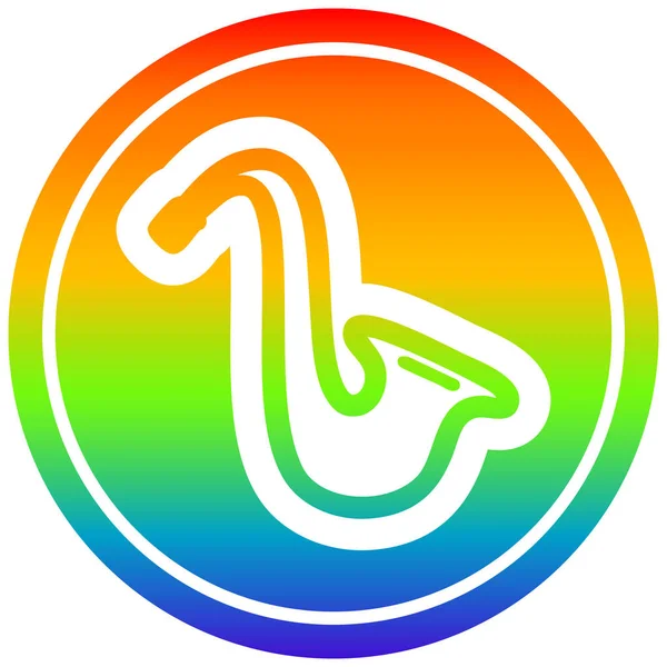 gökkuşağı spektrumunda müzik aleti saksafon dairesel