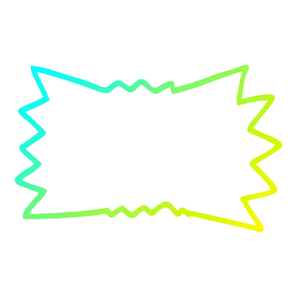Cold gradient line drawing cartoon explosion symbol — Stock Vector