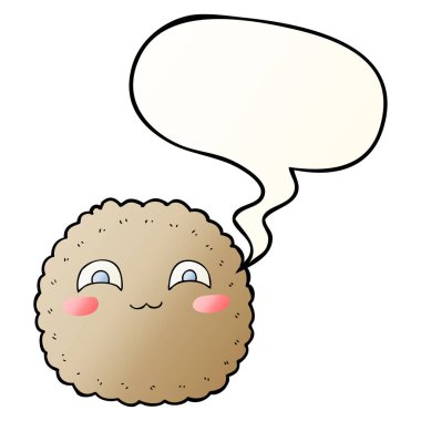 karikatür bisküvi ve konuşma balonu pürüzsüz degrade tarzında