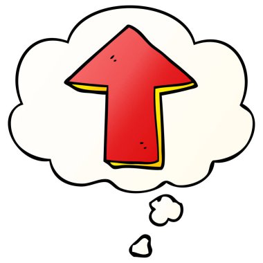 çizgi film işaret ok ve pürüzsüz degrade sty düşünce balonu