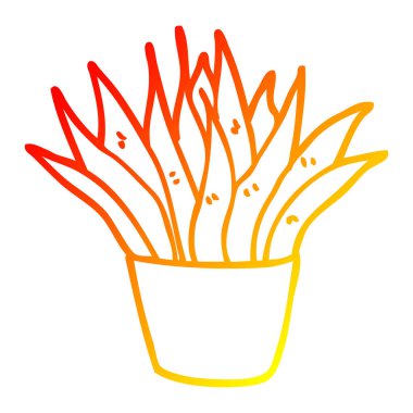 sıcak degrade çizgi çizim karikatür ev bitki