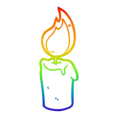 gökkuşağı degrade çizgi çizim karikatür mum