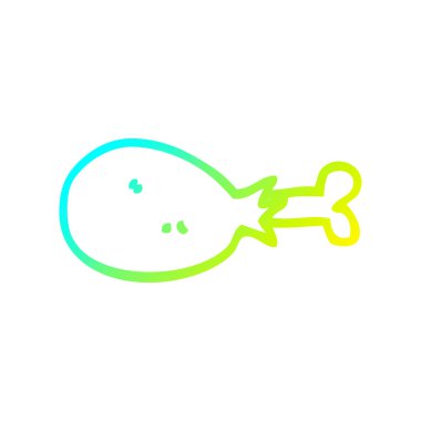 soğuk degrade çizgi çizim karikatür pişmiş tavuk bacağı