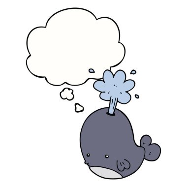 karikatür balina ve düşünce balonu spouting