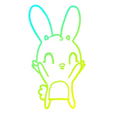 soğuk degrade çizgi sevimli karikatür tavşan çizim