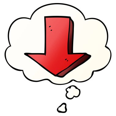 çizgi film işaret ok ve pürüzsüz degrade sty düşünce balonu