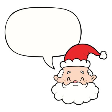 karikatür noel baba yüz ve konuşma balonu