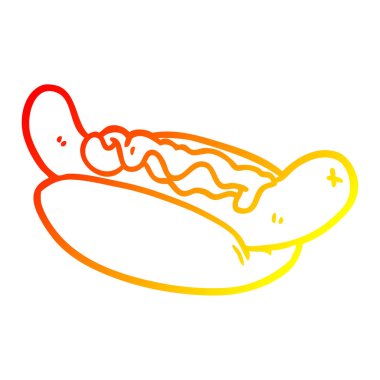 sıcak degrade çizgi çizim taze lezzetli sosisli