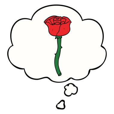 karikatür çiçek ve düşünce balonu