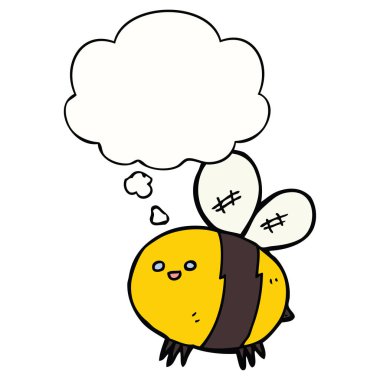 karikatür arı ve düşünce balonu