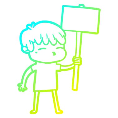 soğuk degrade çizgi çizim karikatür meraklı çocuk