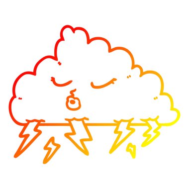 sıcak degrade çizgi çizim karikatür thundercloud