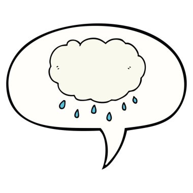 karikatür yağmur bulutu ve konuşma balonu