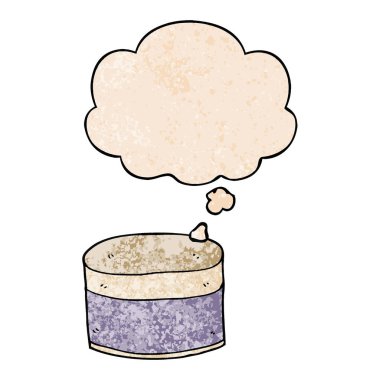 karikatür pot ve grunge doku desen tarzında düşünce balonu