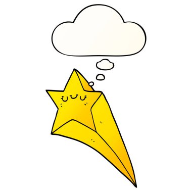 çizgi film çekim yıldızı ve pürüzsüz degrade stil düşünce balonu