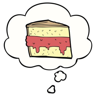 karikatür pasta ve düşünce balonu