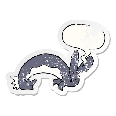 komik karikatür tavşan ve konuşma balonu sıkıntılı etiket