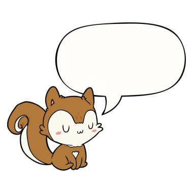 karikatür sincap ve konuşma balonu