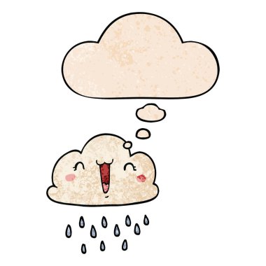 karikatür fırtına bulut ve grunge doku desen düşünce balonu