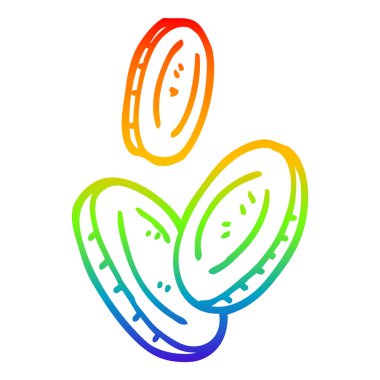 gökkuşağı degrade çizgi çizim karikatür para