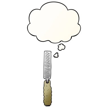 karikatür metal dosya ve pürüzsüz degrade tarzında düşünce balonu