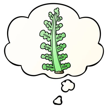 çizgi film bitki ve pürüzsüz degrade tarzında düşünce balonu