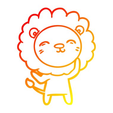 sıcak degrade çizgi çizim karikatür aslan