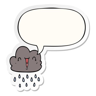 karikatür fırtına bulut ve konuşma kabarcık etiket
