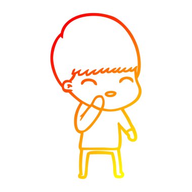 sıcak degrade çizgi çizim mutlu karikatür çocuk