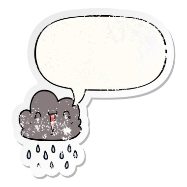 fırtına bulutlar ve konuşma Bubble sıkıntı etiket