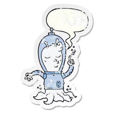 karikatür yabancı ve konuşma balonu sıkıntılı etiket