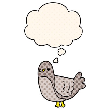 çizgi film kuş ve çizgi roman tarzında düşünce balonu