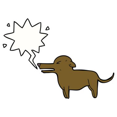 Çizgi film köpek ve konuşma balonu