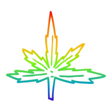 gökkuşağı gradyan çizgi çizim karikatür esrar yaprağı