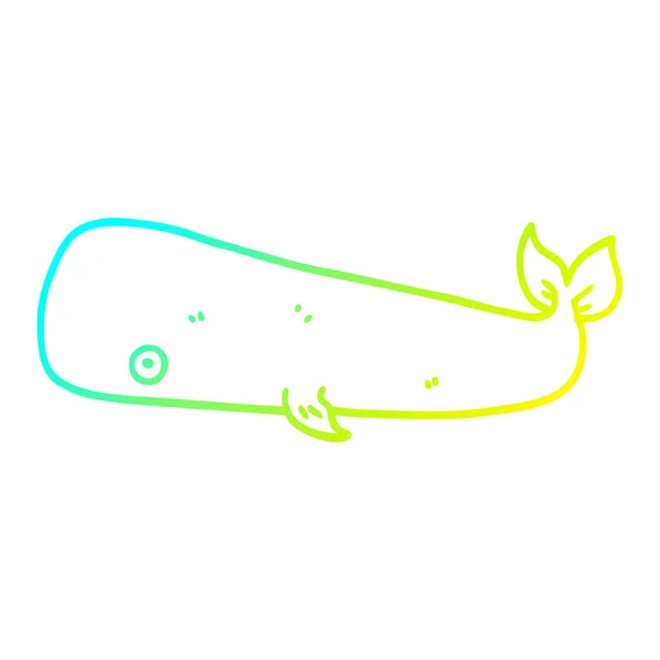 Kreslení s chladným přechodem kreslená velryba — Stockový vektor