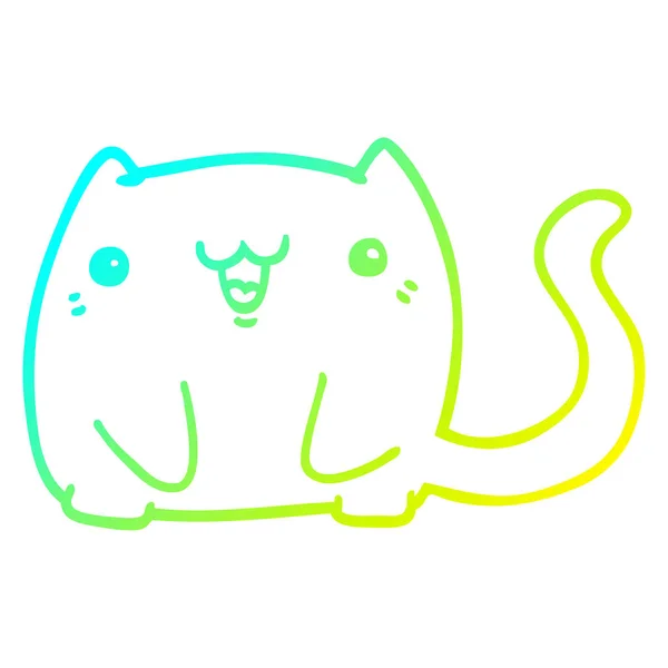 Холодна градієнтна лінія малювання мультяшного кота — стоковий вектор