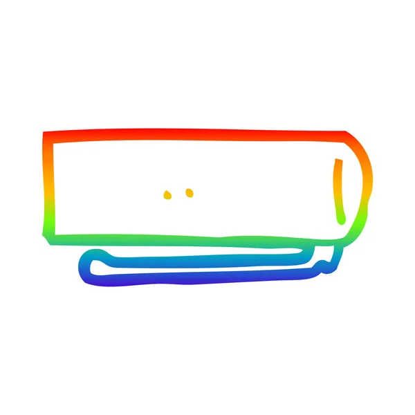 Regenboog gradiënt lijntekening cartoon pen deksel — Stockvector