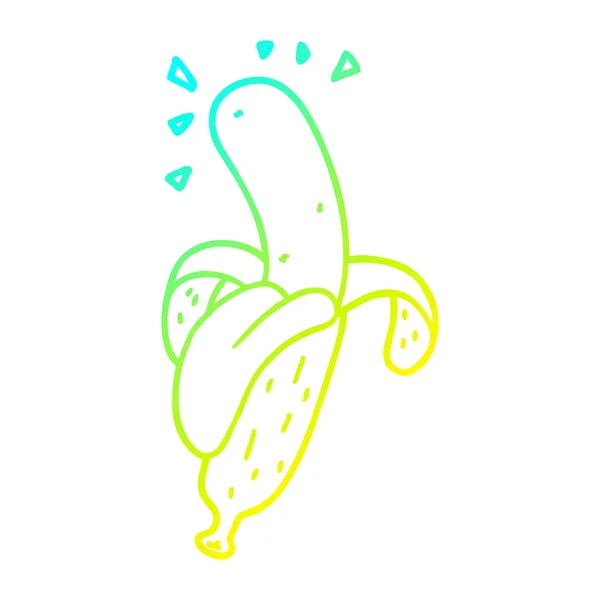 Холодна градієнтна лінія малювання мультяшний банан — стоковий вектор