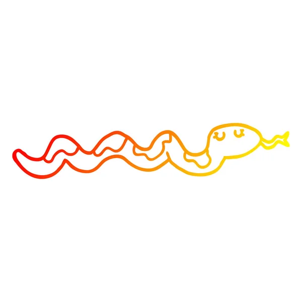 Chaud gradient ligne dessin dessin animé serpent — Image vectorielle