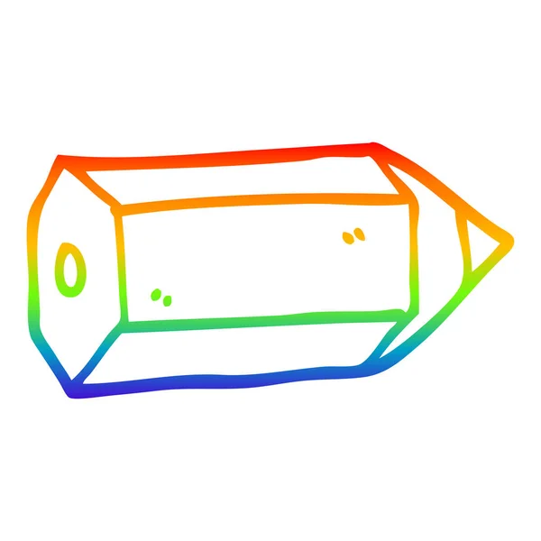 Línea de gradiente arco iris dibujo dibujos animados lápiz de colores — Vector de stock