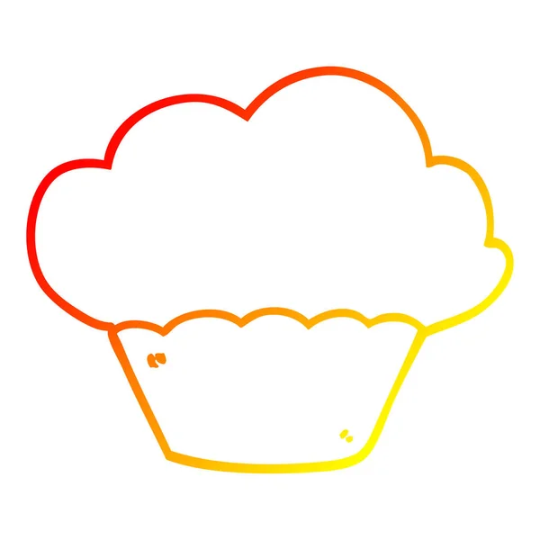 Muffin dessin ligne gradient chaud dessin animé — Image vectorielle