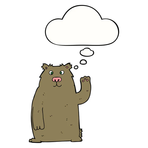 Καρτούν αρκούδα και φούσκα σκέψης — Διανυσματικό Αρχείο